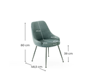 Sedia in microfibra 48.5cm x 49.5cm H. 80cm