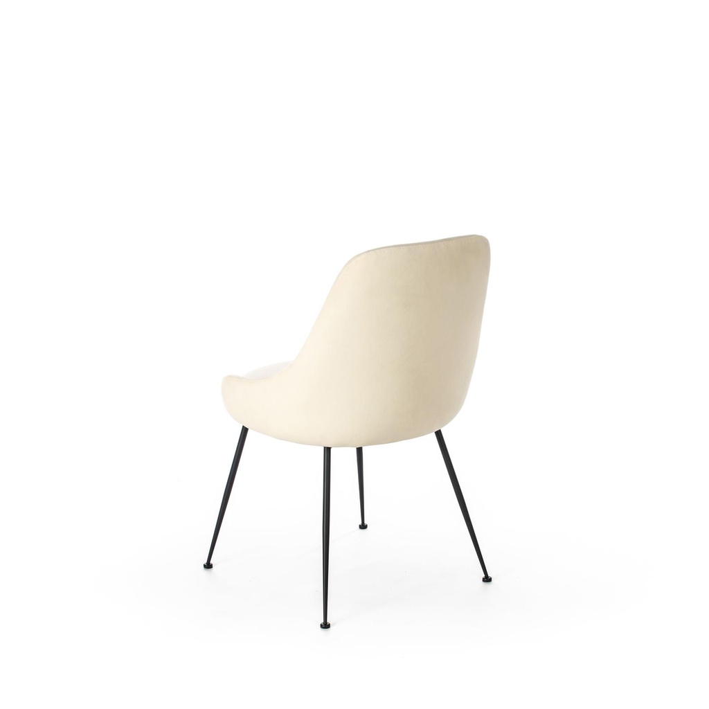 Sedia in microfibra con seduta bianca e gambe nere 48,5x49x5x80h cm