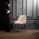 Sedia in microfibra con seduta bianca e gambe nere 48,5x49x5x80h cm
