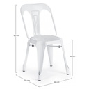 Sedia in stile contemporaneo in acciaio Bianca MINNEAPOLIS 44x53x h83 cm
