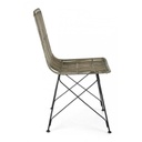 Sedia in stile contemporaneo in acciaio e kubu Grigio LUCILA 45x55x h85 cm