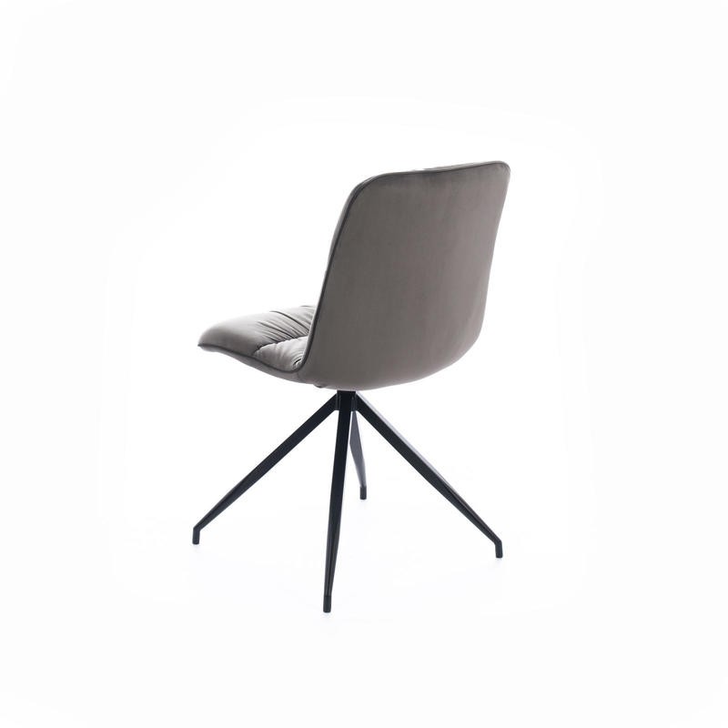 Sedia in tessuto microfibra effetto velluto grigio scuro 43x38xh. 86.5 cm