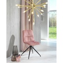 Sedia in tessuto microfibra effetto velluto rosa antico 43x38xh. 86.5 cm