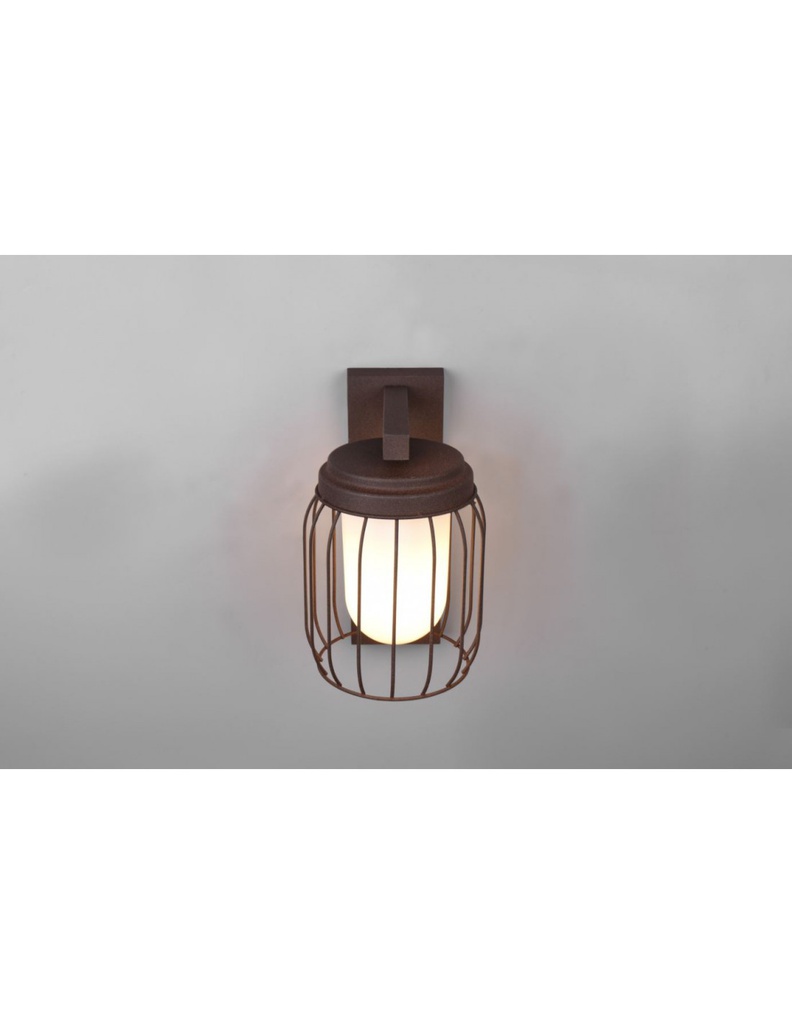 Applique Gabbia Ruggine 1xE27 Tuela IP44 Sensore Movimento Trio Lighting