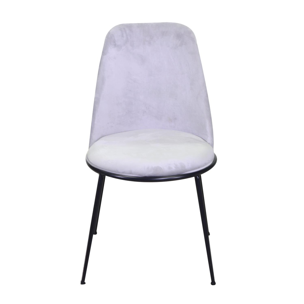 Sedia velluto Kiev grigio struttura nero cm 49x56h44/85