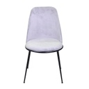Sedia velluto Kiev grigio struttura nero cm 49x56h44/85