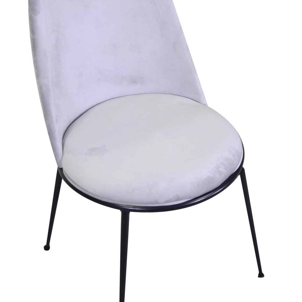 Sedia velluto Kiev grigio struttura nero cm 49x56h44/85