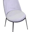 Sedia velluto Kiev grigio struttura nero cm 49x56h44/85