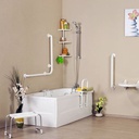 Sedile Pieghevole a Muro per Disabili Bianco  35x25 cm