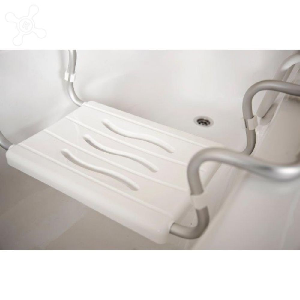 Sedile per Vasca Regolabile in Acciaio Cromato Bianco  19x26x65.5 cm