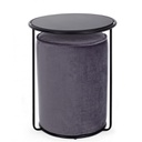 Set combinato moderno tavolino-pouf Annika grigio scuro iperbriko