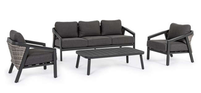 Set salotto giardino Cordova antracite iperbriko