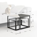 Set tre tavolini sovrapponibili OhLady bianco e antracite con gambe nere