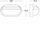 Applique Grande E27  linea palpebra ovale  bianco