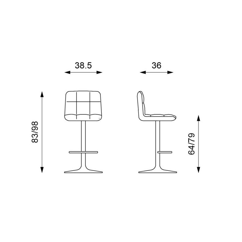 Sgabello in ecopelle tortora moderno altezza regolabile