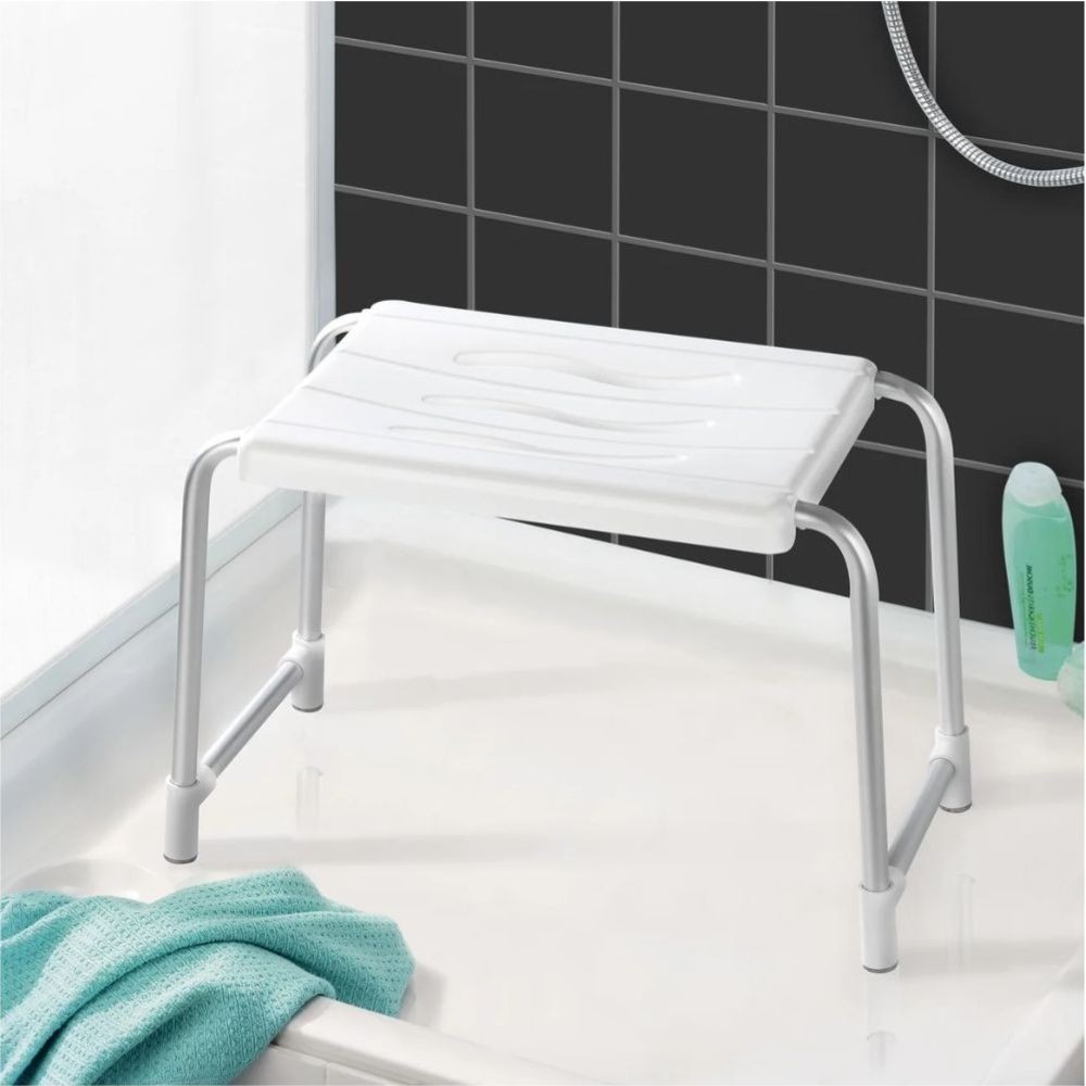 Sgabello per vasca da bagno per disabili bianco antiscivolo