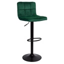 Sgabello regolabile verde scuro con gambe nere opache