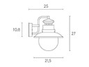 Applique In Basso E27  linea calipso  biancoargento