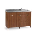 Sottolavello da cucina 3 ante noce antico reversibile Cm 120x50xH 85