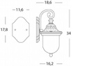 Applique In Basso E27  linea rain  ruggine