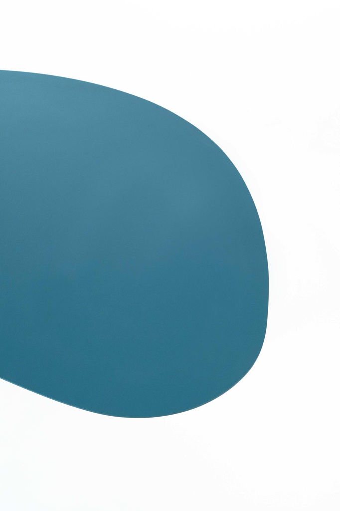 Tavolino in mdf verde petrolio e base grigio cromato 140x80x32h cm 