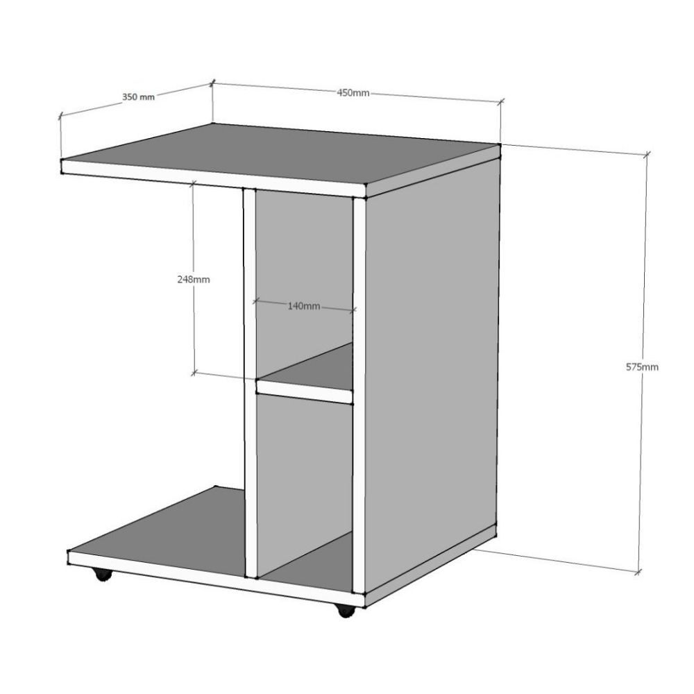 Tavolino da divano Newceylin porta computer vani a giorno  bianco EFFEZ