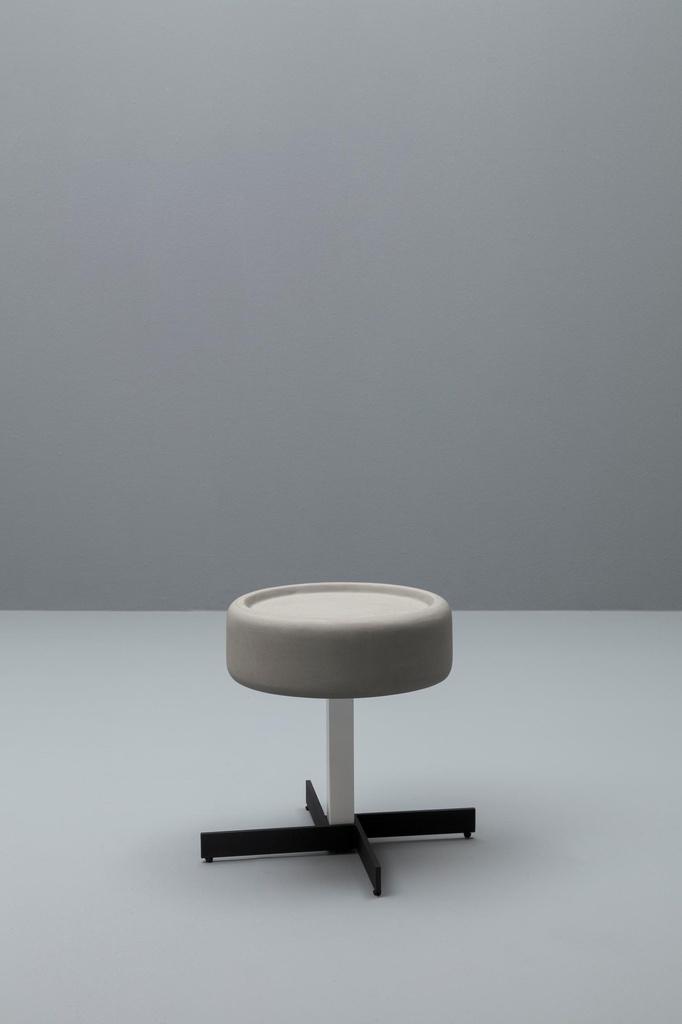 Tavolino in mdf con top grigio D42xD42x52h cm