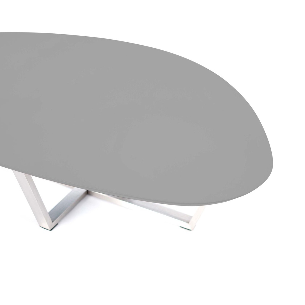 Tavolino in mdf grigio chiaro 140x80x32h cm
