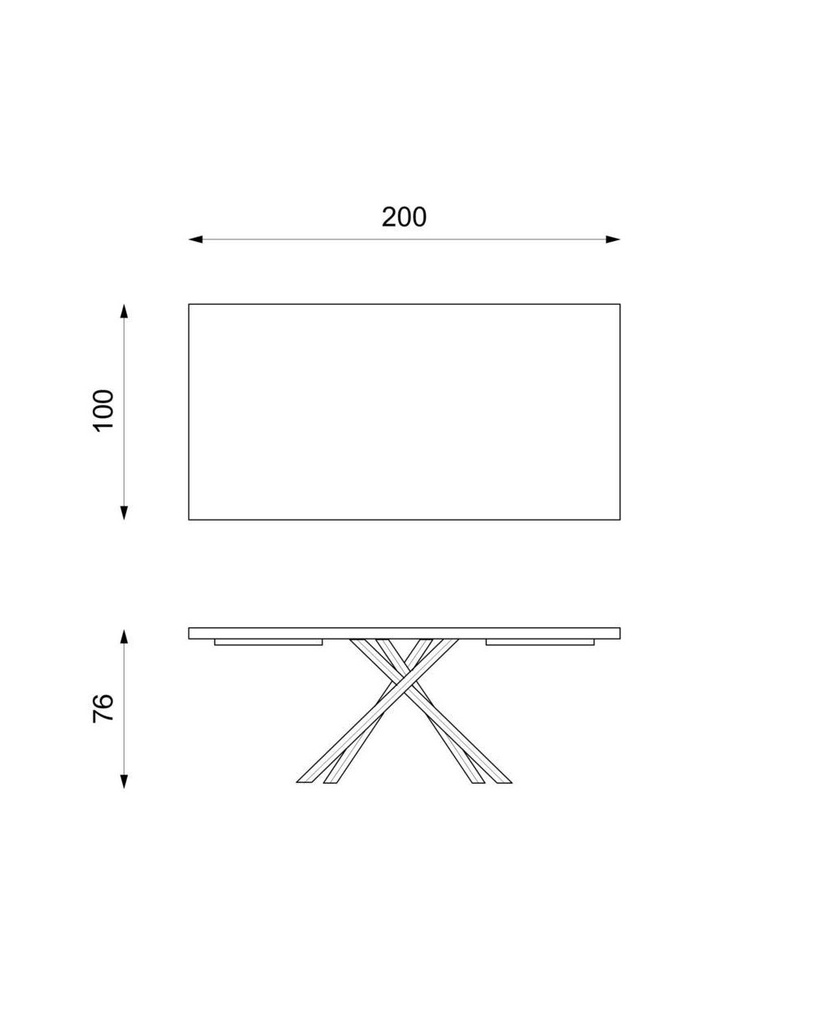 Tavolo Fisso 200 x 76 H cm - Spike  