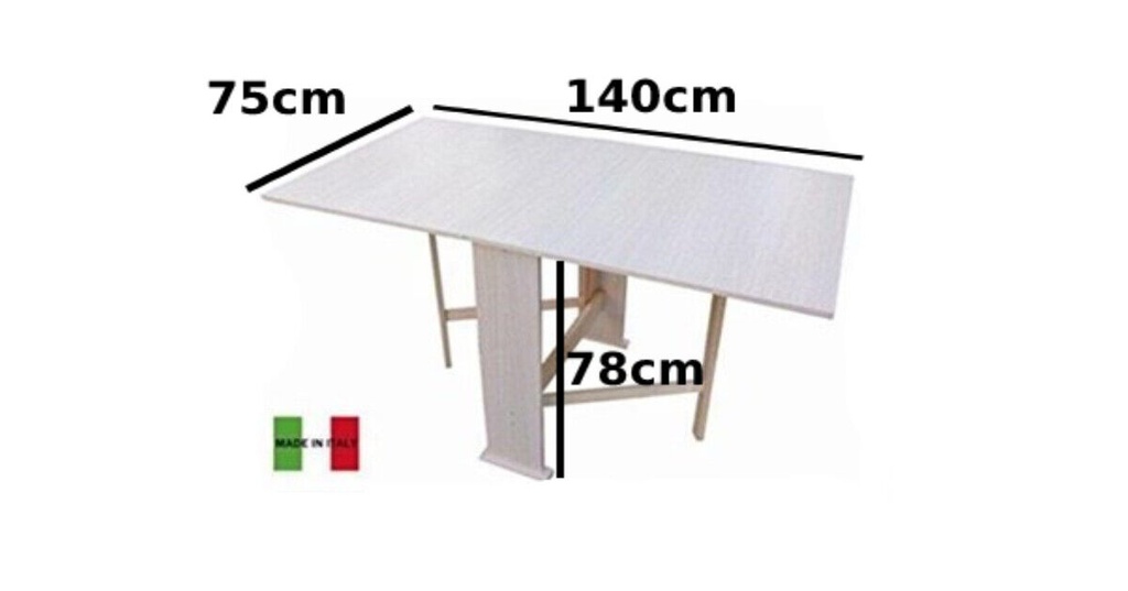 Tavolo Susanna pieghevole bianco 75x145 cm