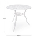 Tavolo Victoria rotondo Bianco in alluminio D80 cm