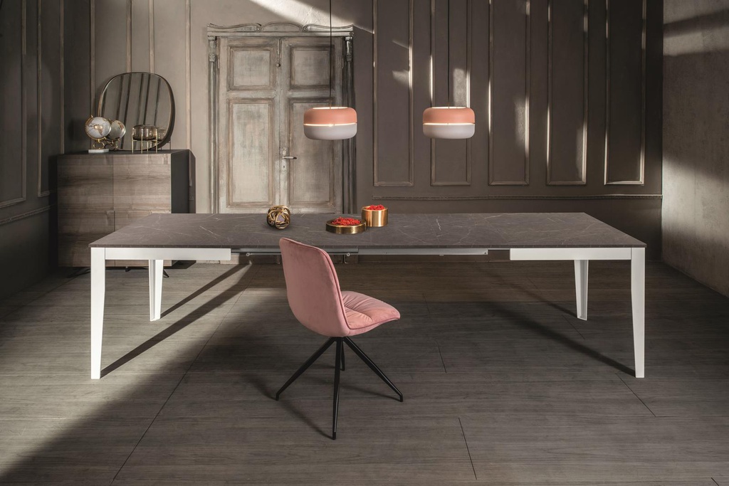 Tavolo allungabile antracite-bianco 90 cm x 156- 316 cm H. 76 cm