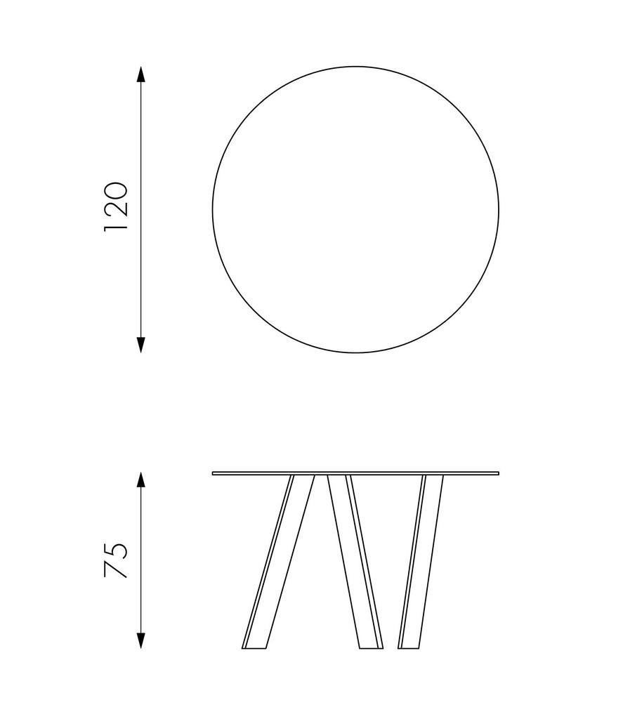 Tavolo Fisso 120 x 75 cm