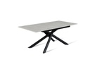 Tavolo allungabile cemento bianco-nero 90 cm x 140- 190 cm H. 76 cm