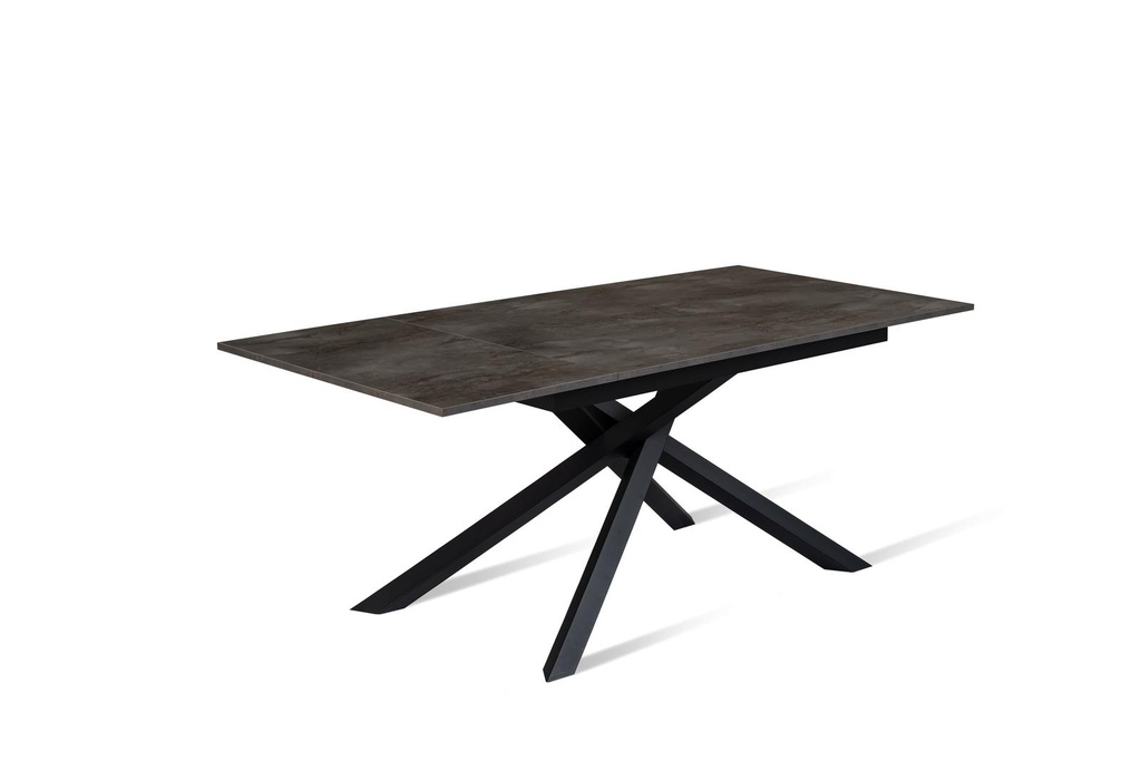 Tavolo allungabile cemento grigio - nero 90 cm x 140- 190 cm H. 76 cm