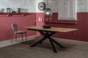 Tavolo allungabile cemento grigio - nero 90 cm x 140- 190 cm H. 76 cm