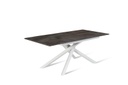 Tavolo allungabile cemento grigio-bianco 90 cm x 140- 190 cm H. 76 cm