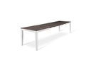 Tavolo allungabile cemento grigio-metallo bianco 80 cm x 130-290 cm H. 76 cm