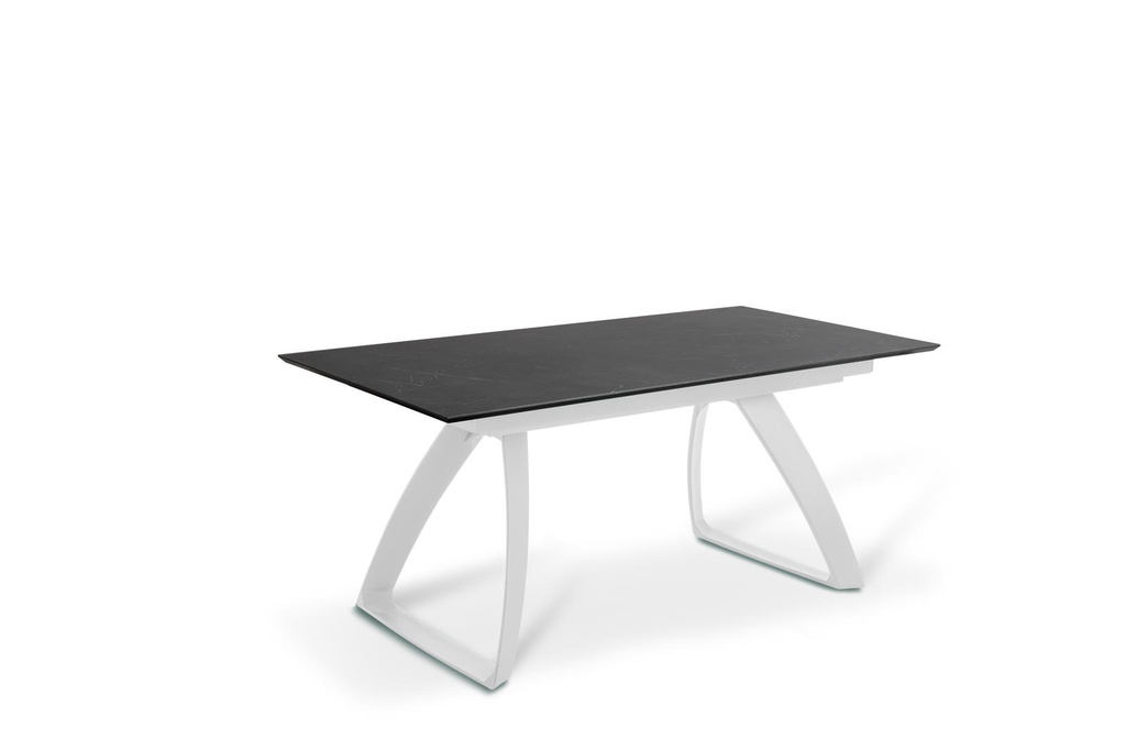 Tavolo allungabile con gambe in alluminio e top nero 170/270x90x76h cm