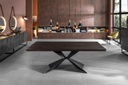 Tavolo allungabile con top impiallacciato rovere termocotto 160/240x90x76h cm