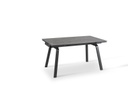 Tavolo allungabile con top in pietra effetto marmo nero 140/200x80x76h cm