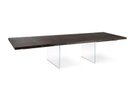 Tavolo allungabile in rovere termocotto e gambe in vetro 200/300x100 cm