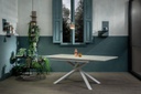Tavolo allungabile cemento bianco-bianco 90 cm x 140- 190 cm H. 76 cm