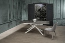 Tavolo allungabile cemento grigio-bianco 90 cm x 140- 190 cm H. 76 cm