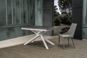 Tavolo allungabile cemento grigio-bianco 90 cm x 140- 190 cm H. 76 cm