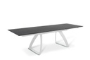 Tavolo allungabile con gambe in alluminio e top nero 170/270x90x76h cm