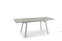 Tavolo allungabile con top in pietra effetto marmo bianco 140/200x80x76h cm