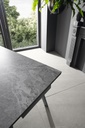 Tavolo allungabile con top in pietra effetto marmo nero 140/200x80x76h cm