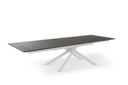 Tavolo allungabile con top ruggine e gambe bianche 170/270x90x76h cm