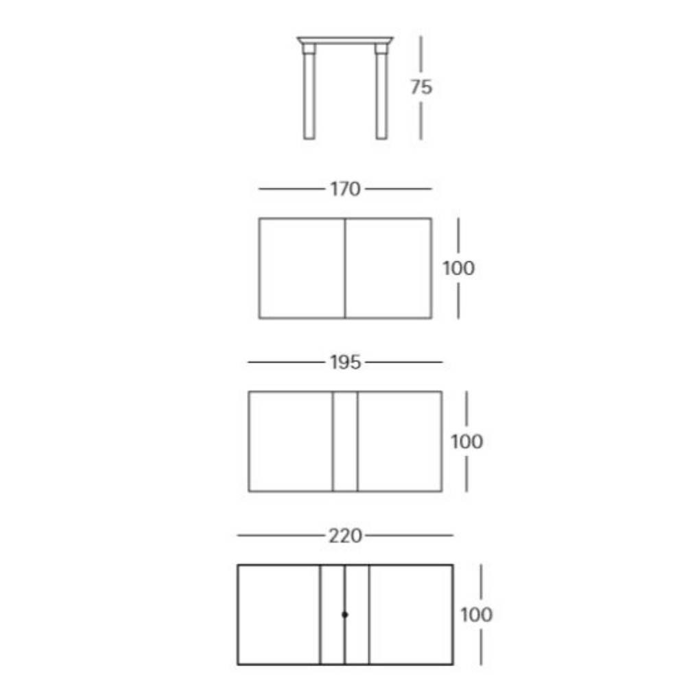 Tavolo allungabile da esterno lino 170x100x75H cm PER3 Scab